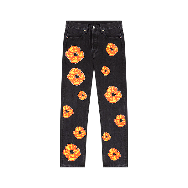 Calça Jeans Light Wash Denim Tears x Offset Set It Of Preta