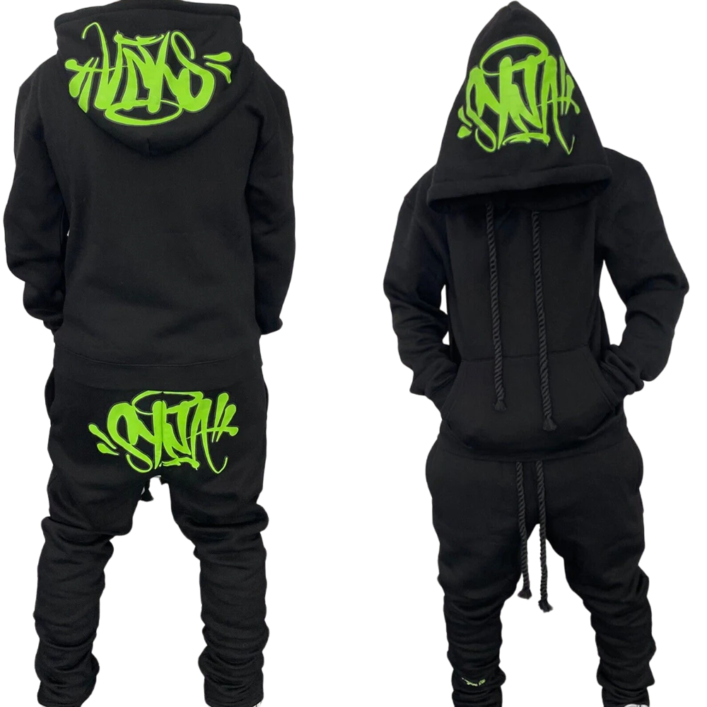 Conjunto Moletom Syna World Preto/Verde