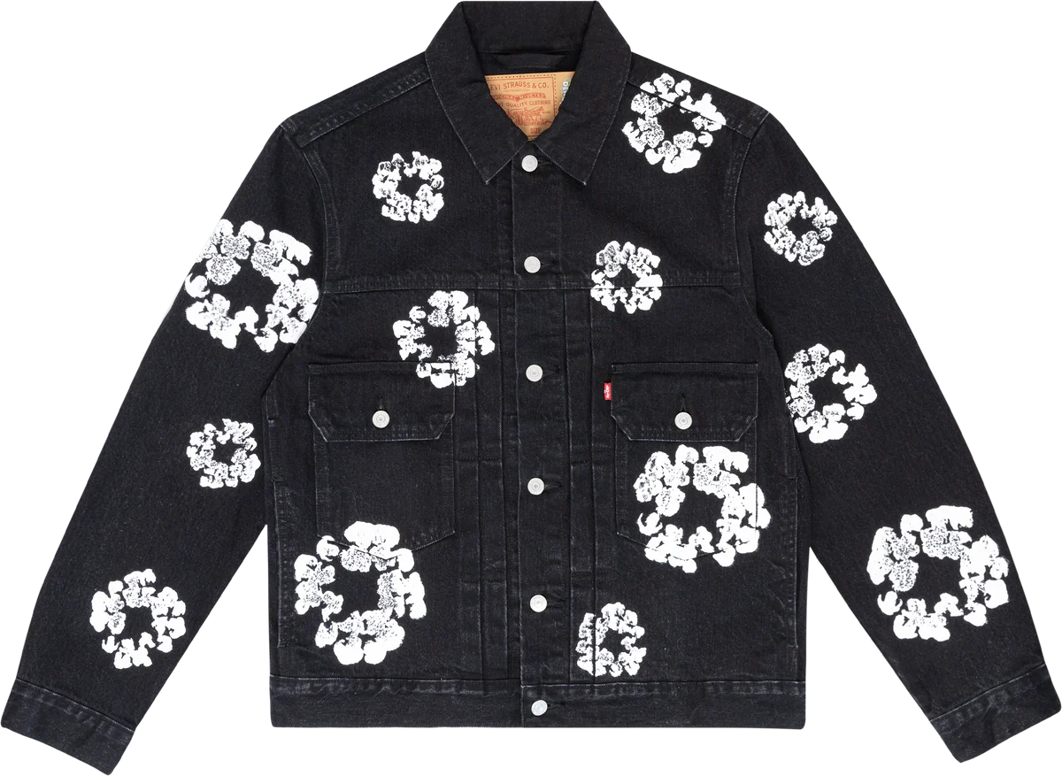 Jaqueta Jeans Light Wash Denim Tears x Levi's Preta