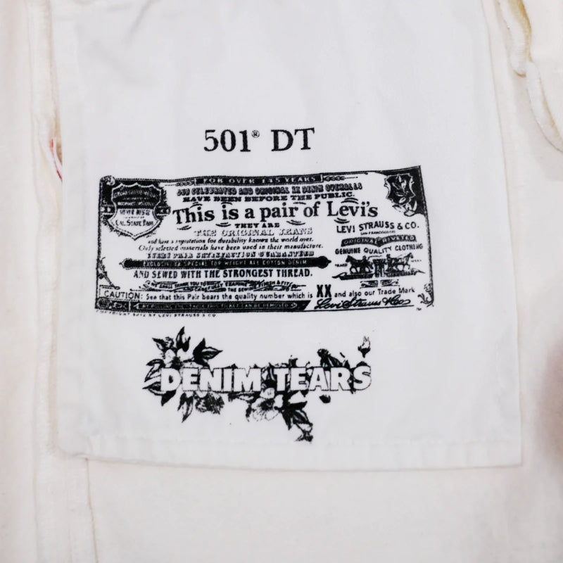 Calça Jeans Light Wash Denim Tears x Levi's Branca