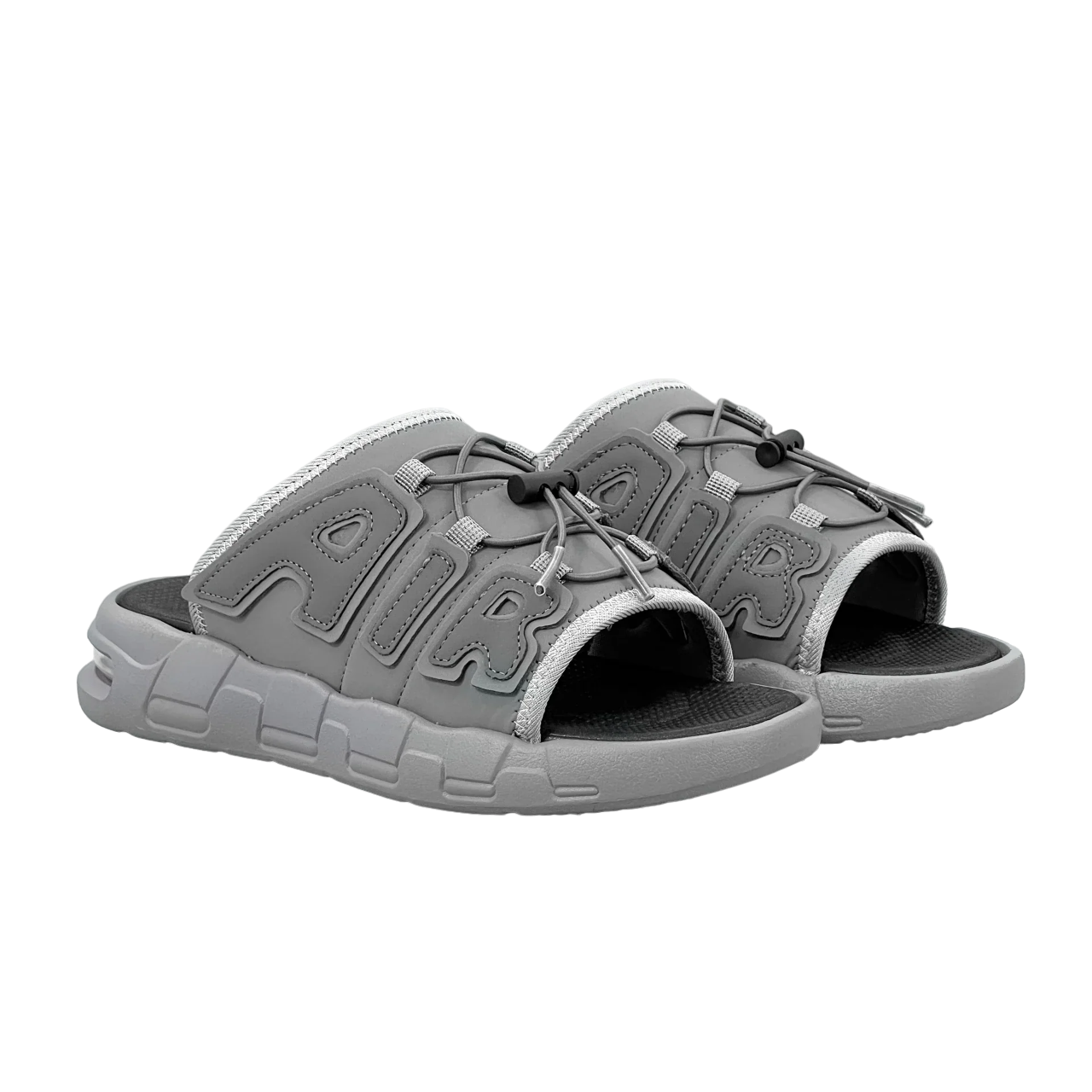 Chinelo Nike Air UpTempo Slide Cadarço Cinza