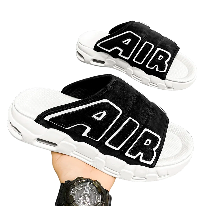 Chinelo Nike Air More UpTempo Slide Branco/Preto