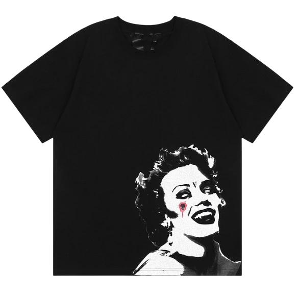 Camiseta Vlone x Marilyn Monroe Vampire Preta