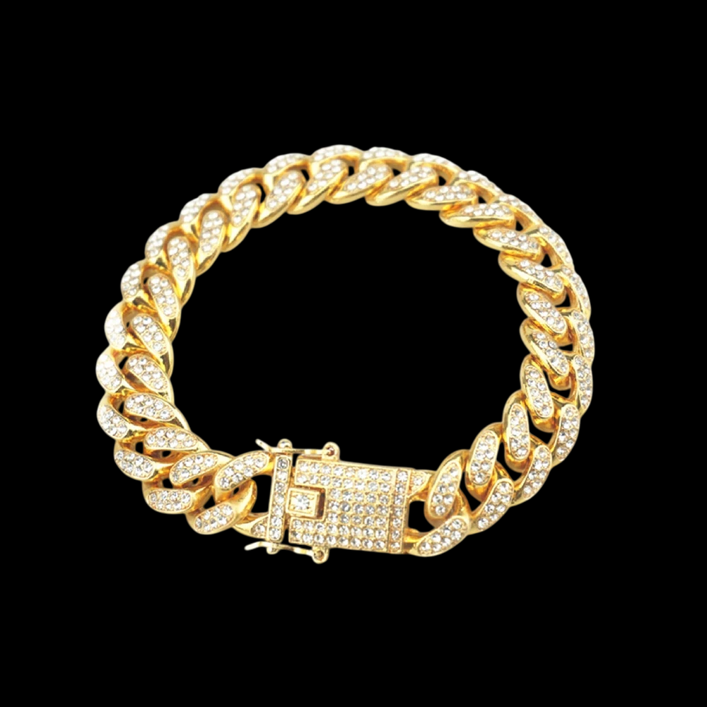 Pulseira Cravejada Hip Hop Cuban Zircônia