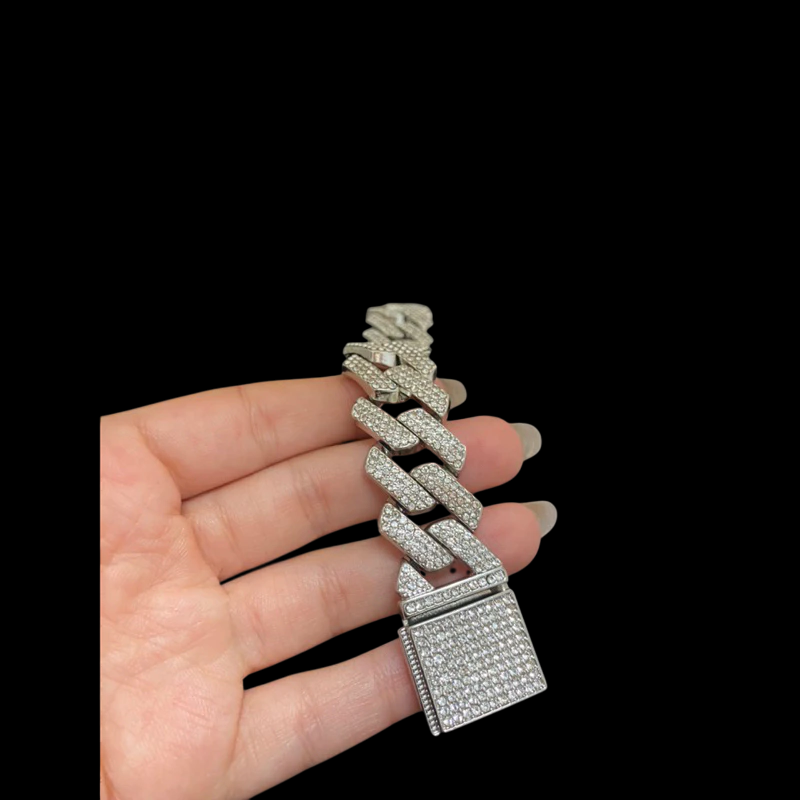 Pulseira Premium Cravejada Hip Hop Cuban Zircônia 20mm