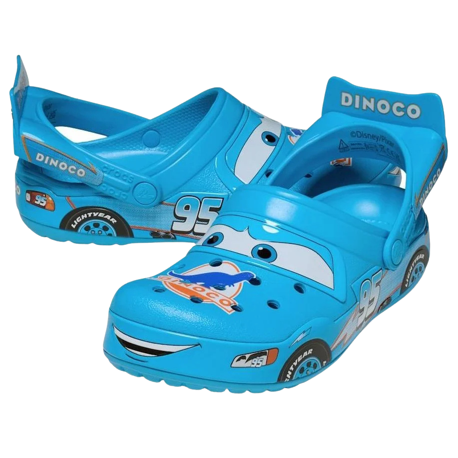 Sandália Crocs x Lightning McQueen Dinoco Blue