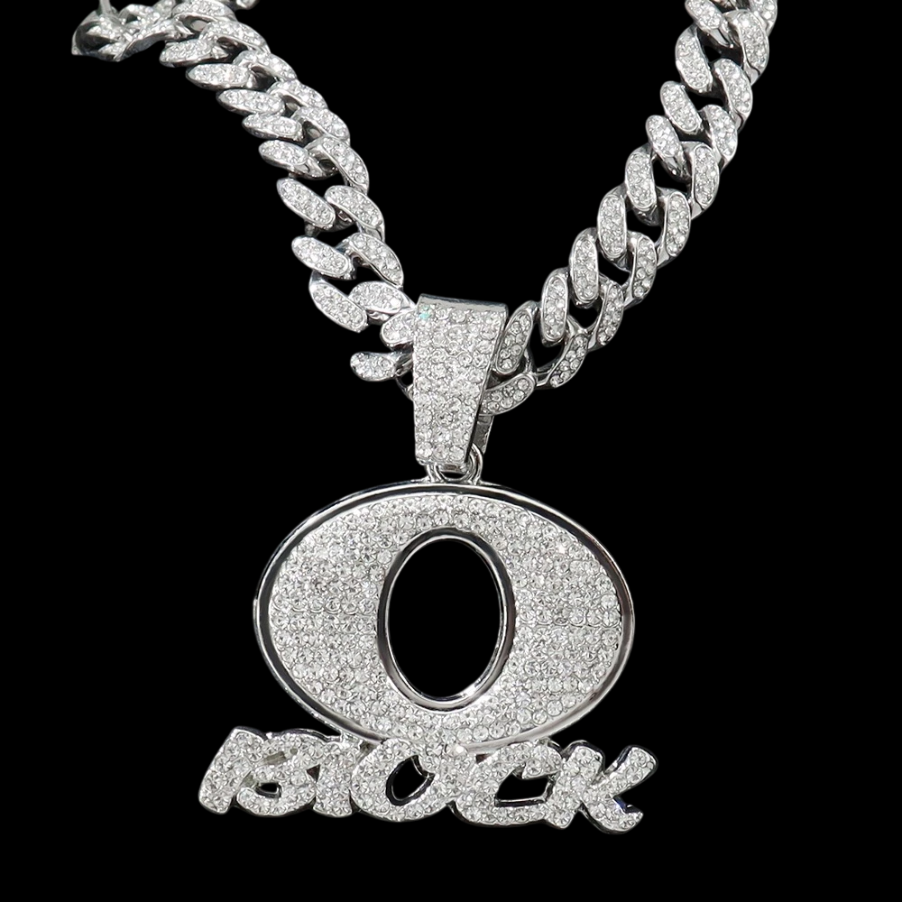 Kit Corrente Cravejada E Pingente Block Cuban Zircõnia