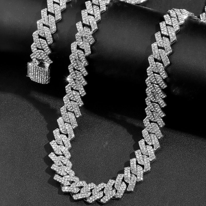 Kit Corrente Cravejada E Pulseira Ice Cuban