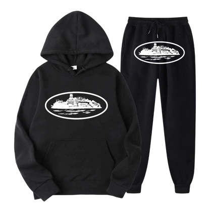 Conjunto Moletom Corteiz Alcatraz Preto