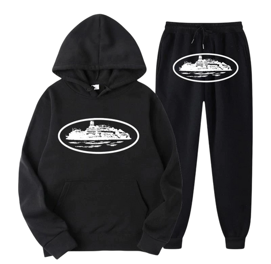Conjunto Moletom Corteiz Alcatraz Preto