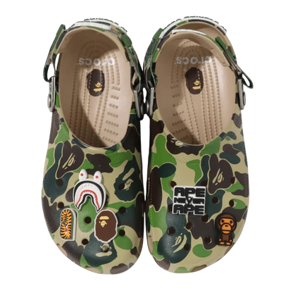 Crocs x Bape Classic Clog Camo Green