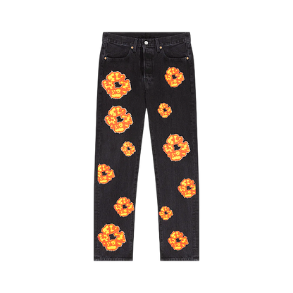 Calça Jeans Light Wash Denim Tears x Offset Set It Of Preta