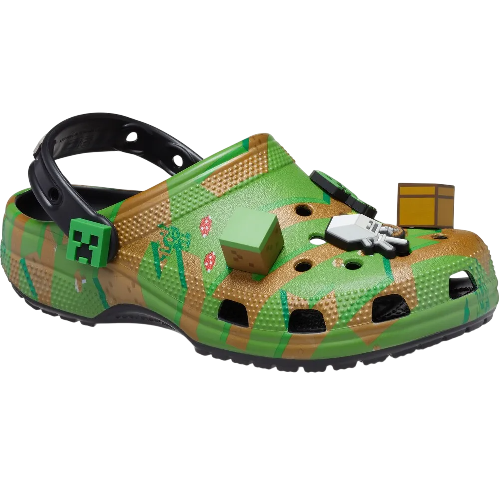 Sandália Crocs x Minecraft Classic Clog Verde Escuro