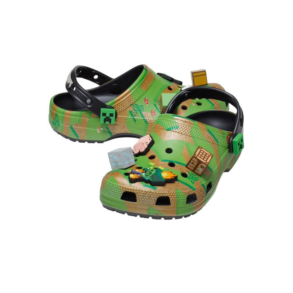 Sandália Crocs x Minecraft Classic Clog Verde Escuro