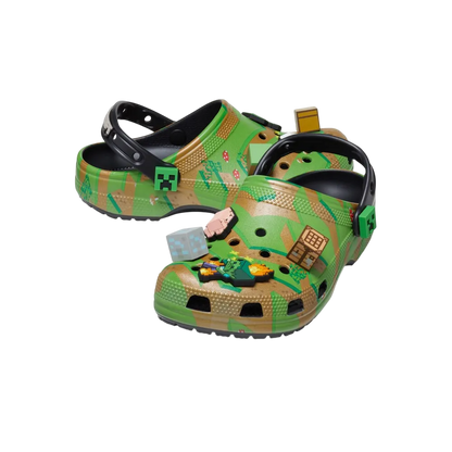 Sandália Crocs x Minecraft Classic Clog Verde Escuro