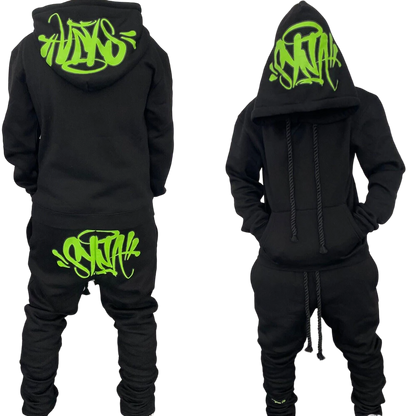 Conjunto Moletom Syna World Preto/Verde