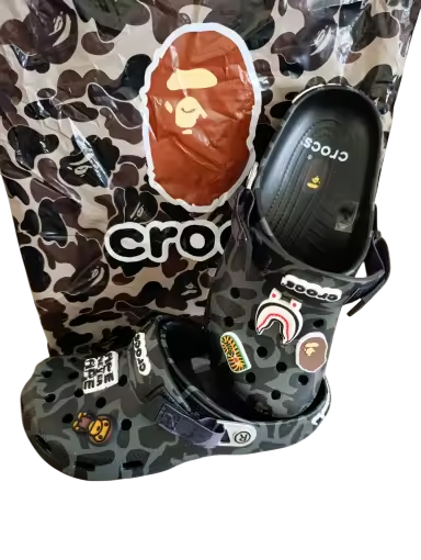 Crocs x Bape Classic Clog Camo Black
