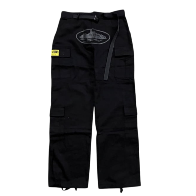 Calça Corteiz Guerillaz Cargo Logo Cinza