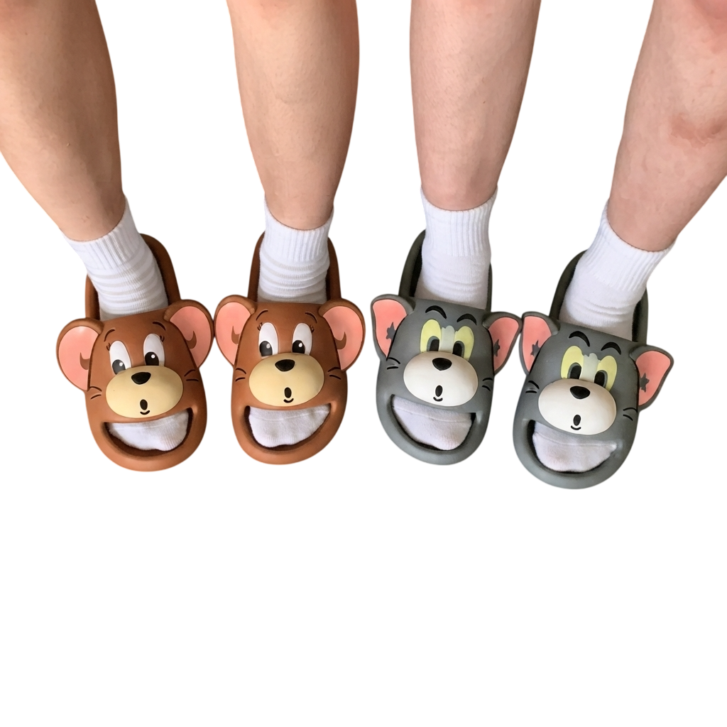 Chinelo Slide Tom & Jerry Tridimensional