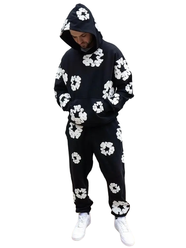 Conjunto Moletom The Cotton Wreath Denim Tears Preto