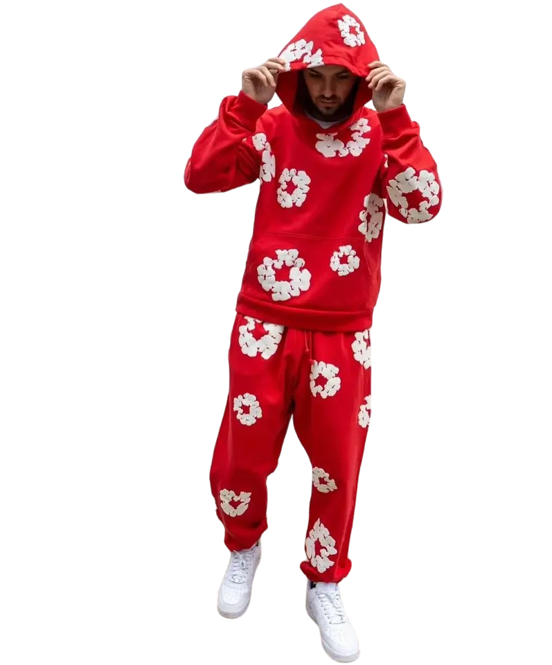 Conjunto Moletom The Cotton Wreath Denim Tears Vermelho