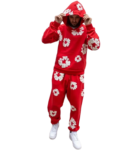 Conjunto Moletom The Cotton Wreath Denim Tears Vermelho