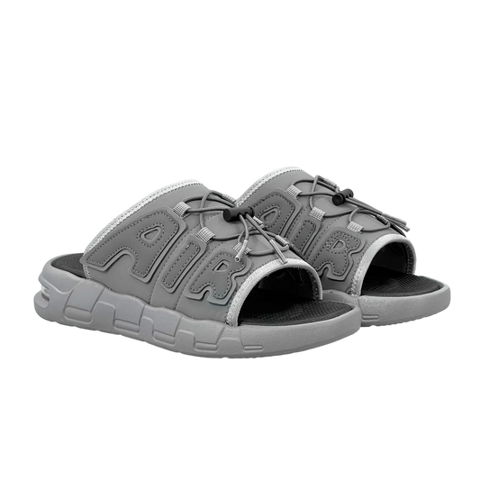 Chinelo Nike Air UpTempo Slide Cadarço Cinza