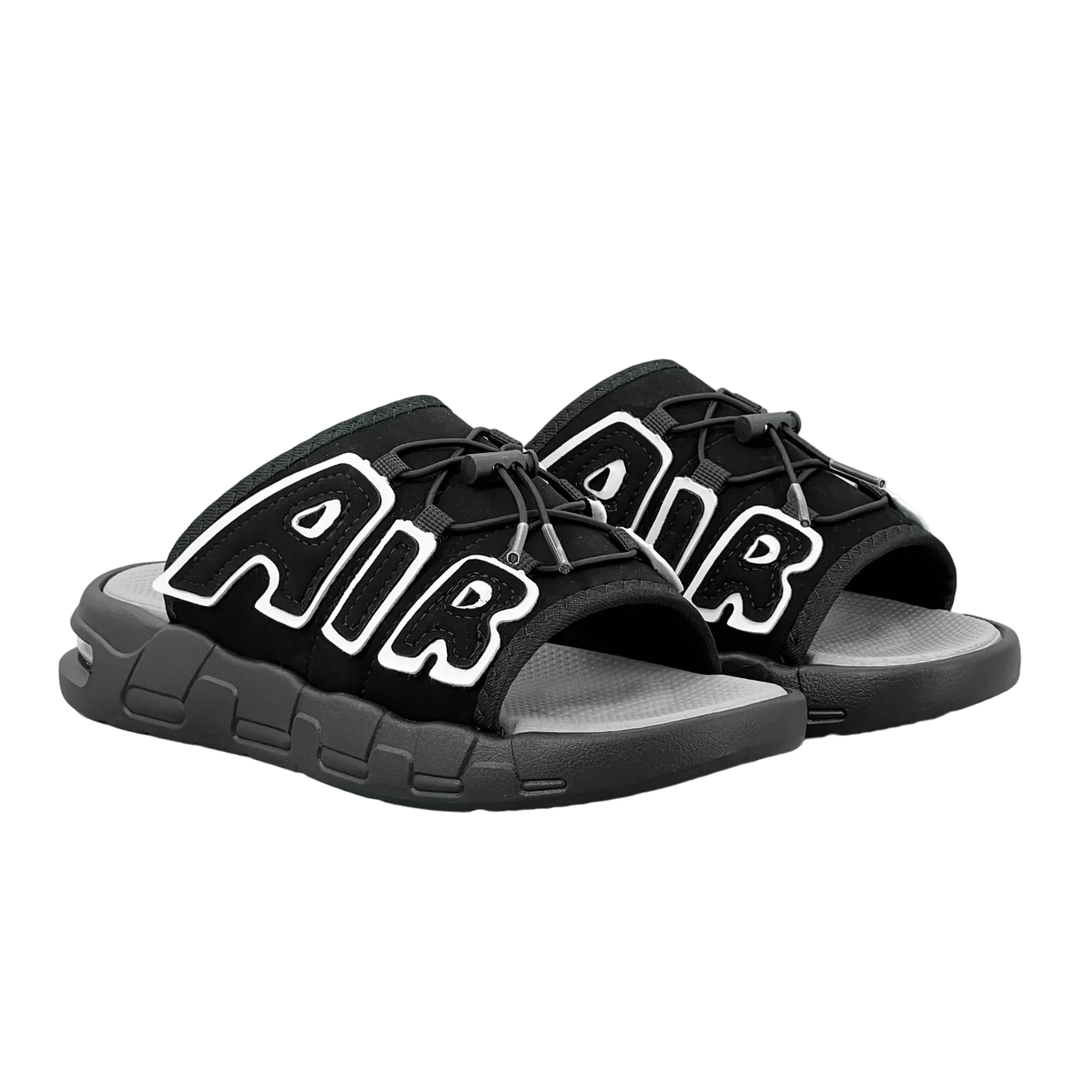 Chinelo Nike Air UpTempo Slide Cadarço Preto