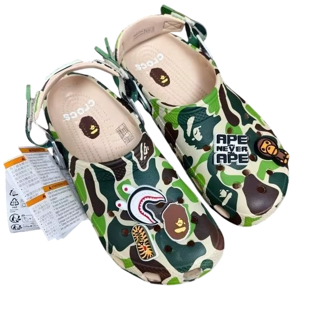 Crocs x Bape Classic Clog Camo Green