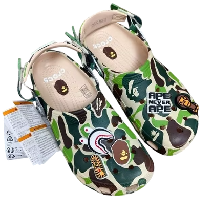 Crocs x Bape Classic Clog Camo Green