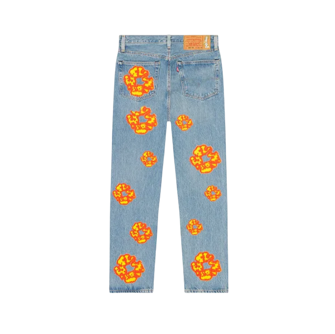 Calça Jeans Light Wash Denim Tears x Offset Set It Of Azul