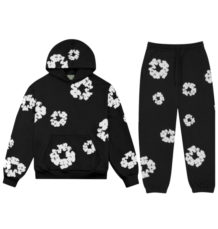 Conjunto Moletom The Cotton Wreath Denim Tears Preto