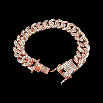 Pulseira Cravejada Hip Hop Cuban Zircônia