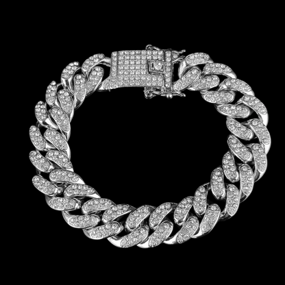 Pulseira Cravejada Hip Hop Cuban Zircônia