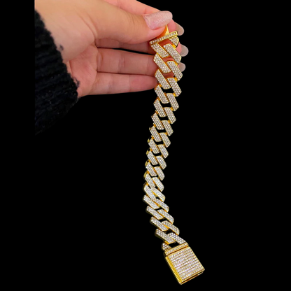 Pulseira Premium Cravejada Hip Hop Cuban Zircônia 20mm