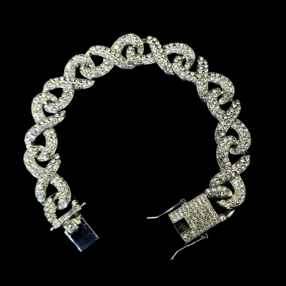 Kit Corrente Cravejada E Pulseira Infinit Cuban