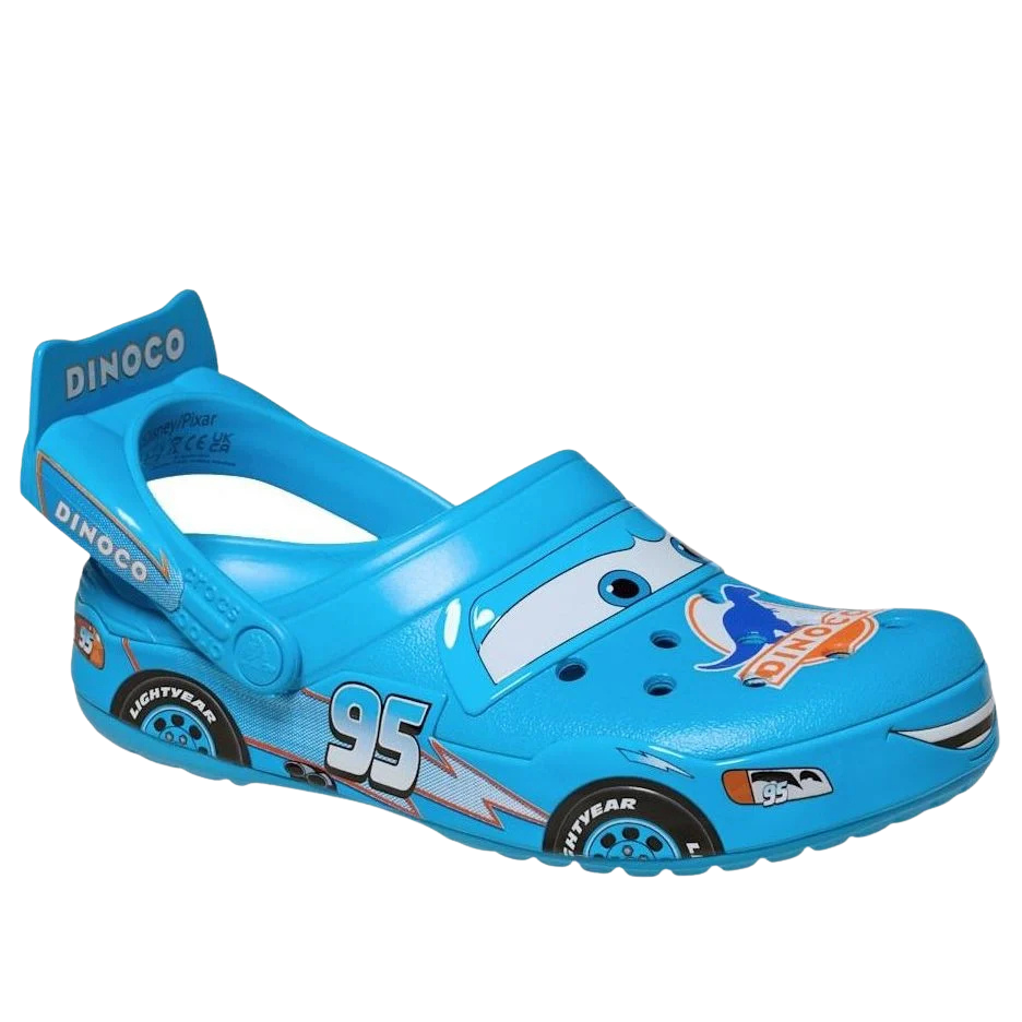 Sandália Crocs x Lightning McQueen Dinoco Blue