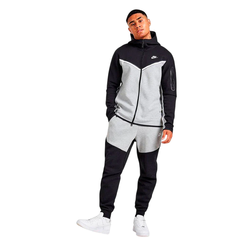 Conjunto Nike Tech Fleece Cinza/Preto