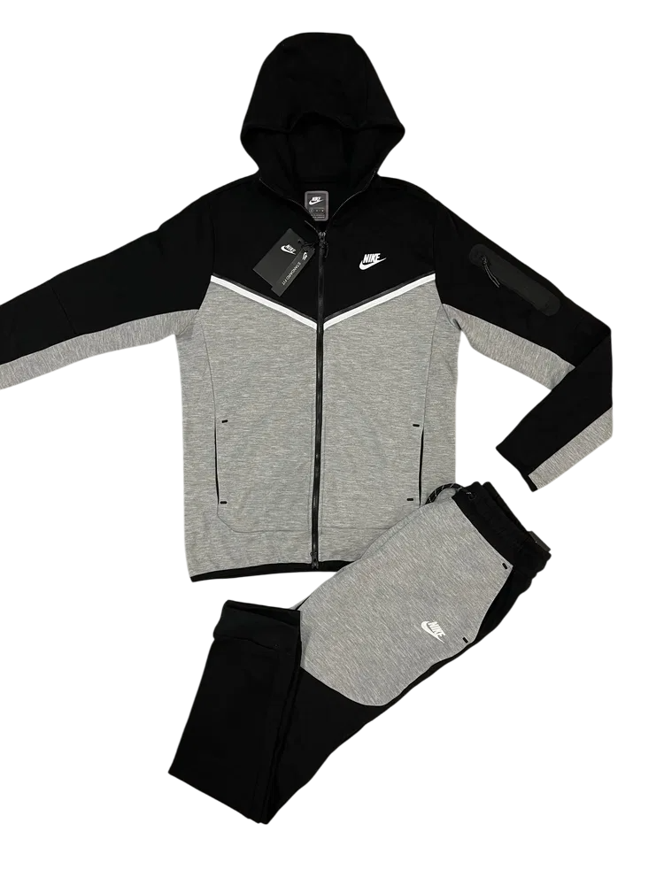 Conjunto Nike Tech Fleece Cinza/Preto
