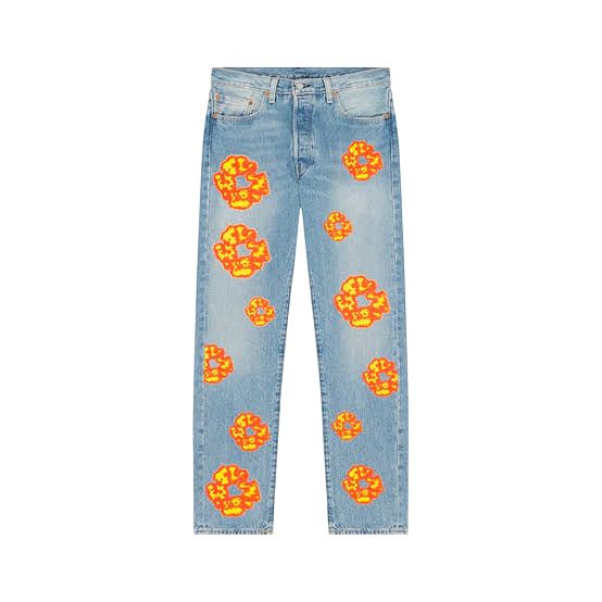 Calça Jeans Light Wash Denim Tears x Offset Set It Of Azul