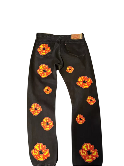 Calça Jeans Light Wash Denim Tears x Offset Set It Of Preta