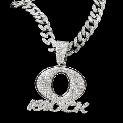 Kit Corrente Cravejada E Pingente Block Cuban Zircõnia