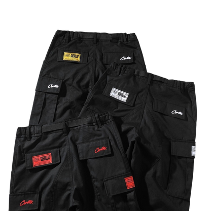 Calça Corteiz Guerillaz Cargo Logo Branco