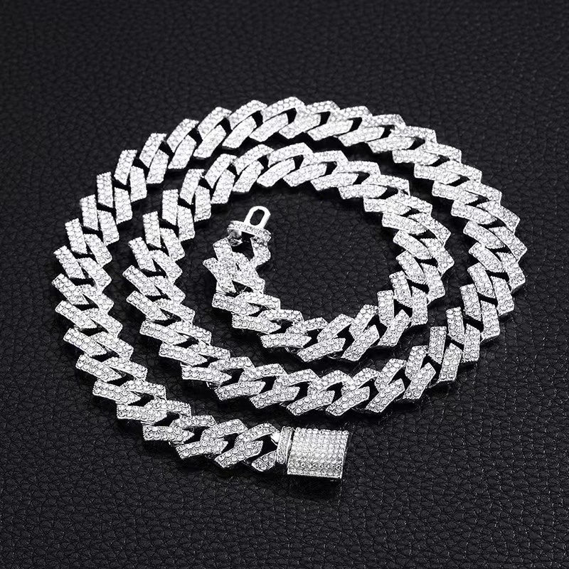 Kit Corrente Cravejada E Pulseira Ice Cuban