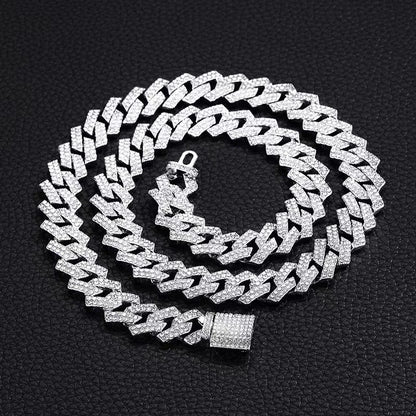 Kit Corrente Cravejada E Pulseira Ice Cuban